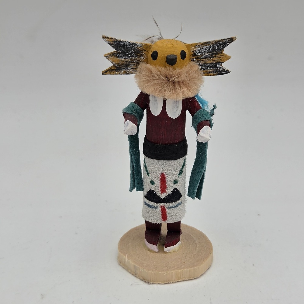 Vintage 3 1/2" Native American Kachina Doll "Owl" Signed R Grey